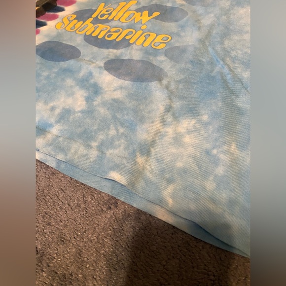 Vintage Tye Dye Liquid Blue Beatles Yellow Submarine T Shirt - Picture 3 of 7